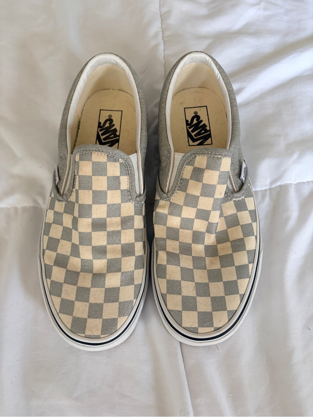 Vans Classic Slip-On Sneakers Silver/white Checkers
